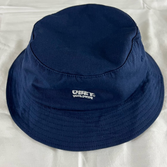 OBEY World Wide Bucket Hat Navy Blue. One Size Flexfit. - Picture 3 of 6